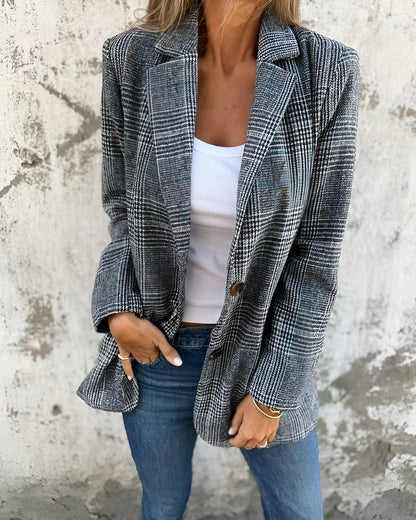 Debby™ | Tijdloze Geruite Blazer – Stijlvol & Elegant