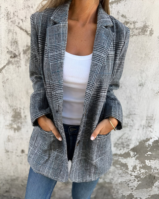 Debby™ | Tijdloze Geruite Blazer – Stijlvol & Elegant
